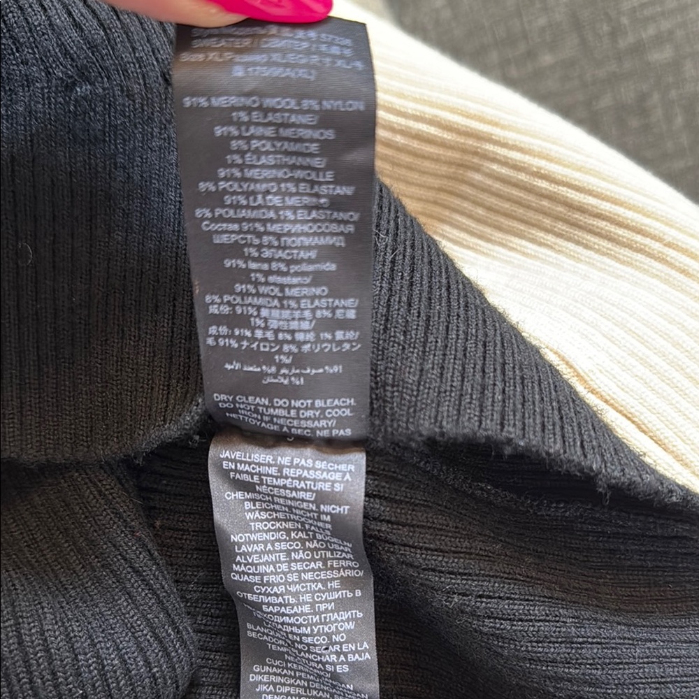 Tory Burch Color-Block Merino Wool Mock-Neck Sweater - Picture 16 of 16